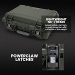NANUK 925 Hard Case with 4 UP Custom Foam Insert, IP67 Waterproof & Crushproof, Rugged Construction for Ultimate Protection, Made in Canada – Olive (18.7” x 14.8” x 7”)