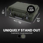 NANUK 925 Hard Case with 4 UP Custom Foam Insert, IP67 Waterproof & Crushproof, Rugged Construction for Ultimate Protection, Made in Canada – Olive (18.7” x 14.8” x 7”)
