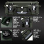 NANUK 925 Hard Case with 4 UP Custom Foam Insert, IP67 Waterproof & Crushproof, Rugged Construction for Ultimate Protection, Made in Canada – Olive (18.7” x 14.8” x 7”)