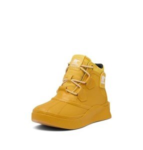 Sorel Women's Out N About IV Splashy WP Rain Boot, Gold Leaf, Black, 12