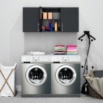 Prepac Elite 54" Wall Cabinet, Black Storage Cabinet, Bathroom Cabinet, Pantry Cabinet with 2 Adjustable Shelves 12" D x 54" W x 24" H