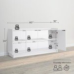 Prepac Simply Modern 4 Door Console Table with Storage, White Storage Cabinet with Doors and Shelves, Sideboard Storage Cabinet 60" W x 30" H x 16" D, WCBG-1820-1