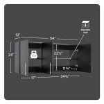 Prepac Elite 54" Wall Cabinet, Black Storage Cabinet, Bathroom Cabinet, Pantry Cabinet with 2 Adjustable Shelves 12" D x 54" W x 24" H