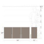 Prepac Elite 54" Wall Cabinet, Black Storage Cabinet, Bathroom Cabinet, Pantry Cabinet with 2 Adjustable Shelves 12" D x 54" W x 24" H