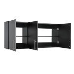 Prepac Elite 54" Wall Cabinet, Black Storage Cabinet, Bathroom Cabinet, Pantry Cabinet with 2 Adjustable Shelves 12" D x 54" W x 24" H