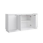 Prepac Simply Modern 4 Door Console Table with Storage, White Storage Cabinet with Doors and Shelves, Sideboard Storage Cabinet 60" W x 30" H x 16" D, WCBG-1820-1
