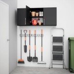 Prepac Elite 54" Wall Cabinet, Black Storage Cabinet, Bathroom Cabinet, Pantry Cabinet with 2 Adjustable Shelves 12" D x 54" W x 24" H