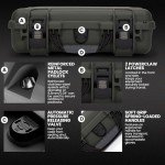 NANUK 910 Hard Case with 2 UP Custom Foam Insert, IP67 Waterproof & Crushproof, Rugged Construction for Ultimate Protection, Made in Canada – Olive (14.3” x 11.1” x 4.7”)