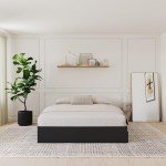 Nexera 3-Drawer Storage Bed Frame, Black, Full