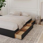 Nexera 3-Drawer Storage Bed Frame, Black, Full