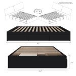 Nexera 3-Drawer Storage Bed Frame, Black, Full