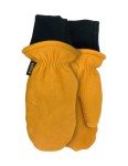 Watson Gloves 'The Duke' Premium Knit Wrist Mitt - Water-Off Cowhide Leather, Heavy Sherpa Lining, Made in Canada (Extra Large)