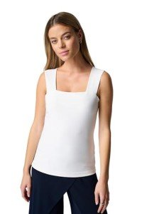 Joseph Ribkoff Womens Square-Neck Cami Style 143132J Color Vanilla Size 12