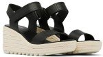 Sorel Women's Contemporary Wedge Sandal, Black/Chalk, 6.5