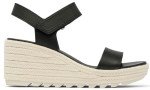 Sorel Women's Contemporary Wedge Sandal, Black/Chalk, 6.5