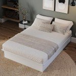 Nexera Valere Platform Bed, White, Full