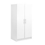 Prepac Armoir, Elite 32"W x 65"H x 24.5"D White Wardrobe Closet & Cabinet - Functional Clothes Storage with Hanging Rail, Armoire Wardrobe