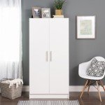 Prepac Armoir, Elite 32"W x 65"H x 24.5"D White Wardrobe Closet & Cabinet - Functional Clothes Storage with Hanging Rail, Armoire Wardrobe