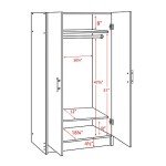 Prepac Armoir, Elite 32"W x 65"H x 24.5"D White Wardrobe Closet & Cabinet - Functional Clothes Storage with Hanging Rail, Armoire Wardrobe