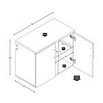 Prepac HangUps 2-Door Wall Mounted Garage Base Storage Cabinet, Work Table Storage Organizer Cabinet, 30" W x 24" H x 16" D, Light Gray