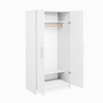 Prepac Armoir, Elite 32"W x 65"H x 24.5"D White Wardrobe Closet & Cabinet - Functional Clothes Storage with Hanging Rail, Armoire Wardrobe