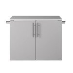 Prepac HangUps 2-Door Wall Mounted Garage Base Storage Cabinet, Work Table Storage Organizer Cabinet, 30" W x 24" H x 16" D, Light Gray