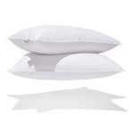 Canadian Down & Feather Co. - 2 Pack Medium Support Down Perfect Pillow Standard Size - 255 TC Shell 100% Cotton - Filled in Canada