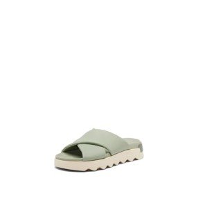 Sorel Women's Viibe Crisscross Slide Sandals - Safari, Honey White - Size 10