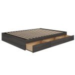 Nexera 3-Drawer Storage Bed Frame, Grey, Queen