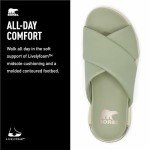Sorel Women's Viibe Crisscross Slide Sandals - Safari, Honey White - Size 10