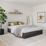 Nexera 3-Drawer Storage Bed Frame, Grey, Queen