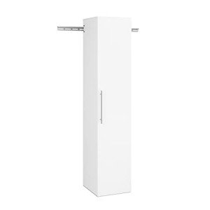 Prepac HangUps Narrow Wall Mounted Garage Storage Cabinet, Tall Storage Organizer Cabinet, 15" W x 72" H x 16" D, White
