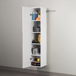 Prepac HangUps Narrow Wall Mounted Garage Storage Cabinet, Tall Storage Organizer Cabinet, 15" W x 72" H x 16" D, White