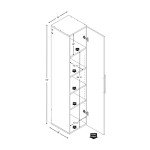 Prepac HangUps Narrow Wall Mounted Garage Storage Cabinet, Tall Storage Organizer Cabinet, 15" W x 72" H x 16" D, White