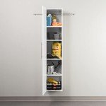 Prepac HangUps Narrow Wall Mounted Garage Storage Cabinet, Tall Storage Organizer Cabinet, 15" W x 72" H x 16" D, White