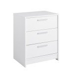 Prepac Studio Essentials Nightstand Bedside Table, White Nightstand for Bedroom, End Table with 3 Drawers 16" D X 21.25" W x 26.25" H