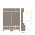 Prepac Gray Hall Tree, Shoe Cabinet, Storage Cabinet with 24 Shoe Cubbies and 6 Double Coat Hooks 15.5" D x 60" W x 77" H