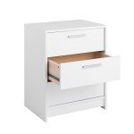 Prepac Studio Essentials Nightstand Bedside Table, White Nightstand for Bedroom, End Table with 3 Drawers 16" D X 21.25" W x 26.25" H
