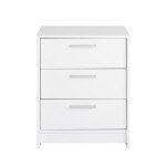 Prepac Studio Essentials Nightstand Bedside Table, White Nightstand for Bedroom, End Table with 3 Drawers 16" D X 21.25" W x 26.25" H
