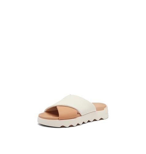 Sorel Women's Viibe Crisscross Slide Sandals - Honest Beige, Chalk - Size 9.5