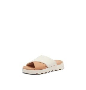 Sorel Women's Viibe Crisscross Slide Sandals - Honest Beige, Chalk - Size 9.5