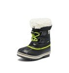 SOREL Children's Yoot Pac Nylon Waterproof Boot - Black, Chartreuse - 7