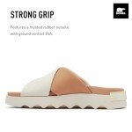 Sorel Women's Viibe Crisscross Slide Sandals - Honest Beige, Chalk - Size 9.5