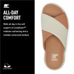 Sorel Women's Viibe Crisscross Slide Sandals - Honest Beige, Chalk - Size 9.5