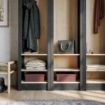 Prepac Ark 76" Tall Arched Entryway Coat Rack in Black Oak with Natural Oak Interior, Hall Tree with 2 Adjustable Shelves, Modern Furniture for Entryway and Living Room, 13.25" D x 18" W x 76" H