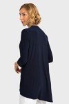Joseph Ribkoff Womens Asymmetrical 3/4 Sleeve Tunic Style 161066J Color Midnight Blue Size 18