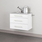 Prepac HangUps 30" Base Garage Cabinet, Bathroom Cabinet Wall Mount Laundry Cabinet, Kitchen Wall Cabinet with 3 Drawers, Ideal for Garage, Kitchen and Laundry Organization 30" W x 24" H x 16" D White