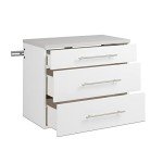 Prepac HangUps 30" Base Garage Cabinet, Bathroom Cabinet Wall Mount Laundry Cabinet, Kitchen Wall Cabinet with 3 Drawers, Ideal for Garage, Kitchen and Laundry Organization 30" W x 24" H x 16" D White