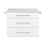 Prepac HangUps 30" Base Garage Cabinet, Bathroom Cabinet Wall Mount Laundry Cabinet, Kitchen Wall Cabinet with 3 Drawers, Ideal for Garage, Kitchen and Laundry Organization 30" W x 24" H x 16" D White