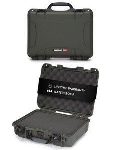 NANUK 910 Hard Case with Customizable Cubed Foam, IP67 Waterproof & Crushproof, Rugged Construction for Ultimate Protection, Made in Canada – Olive (14.3” x 11.1” x 4.7”)
